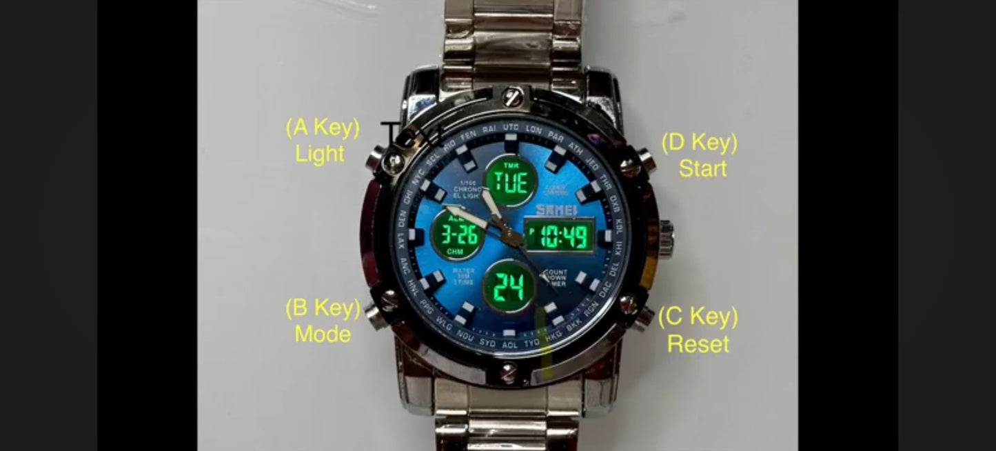SKMEI 1389 Luxury Waterproof Dual Display Watch – Stylish, Strong & Smart for Men