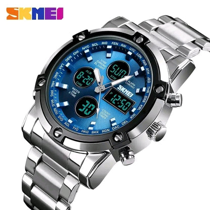 SKMEI 1389 Luxury Waterproof Dual Display Watch – Stylish, Strong & Smart for Men