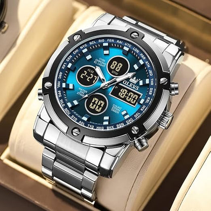 SKMEI 1389 Luxury Waterproof Dual Display Watch – Stylish, Strong & Smart for Men