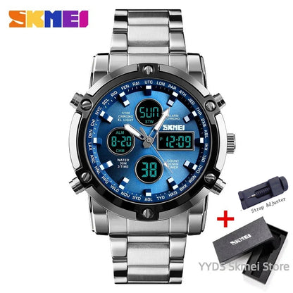 SKMEI 1389 Luxury Waterproof Dual Display Watch – Stylish, Strong & Smart for Men