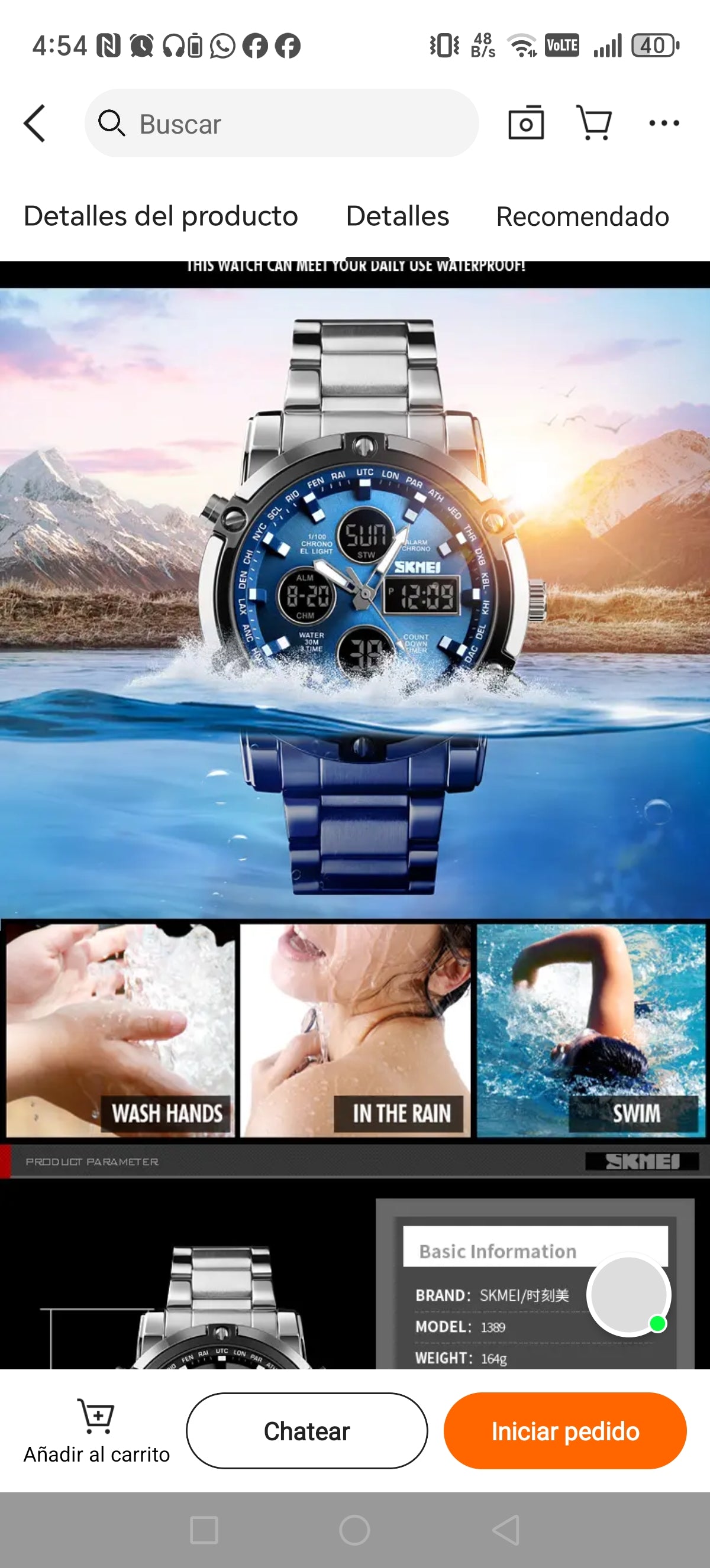SKMEI 1389 Luxury Waterproof Dual Display Watch – Stylish, Strong & Smart for Men
