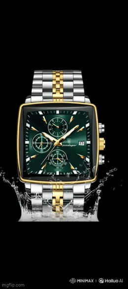 Luxury Black Square Chronograph Men's Watch